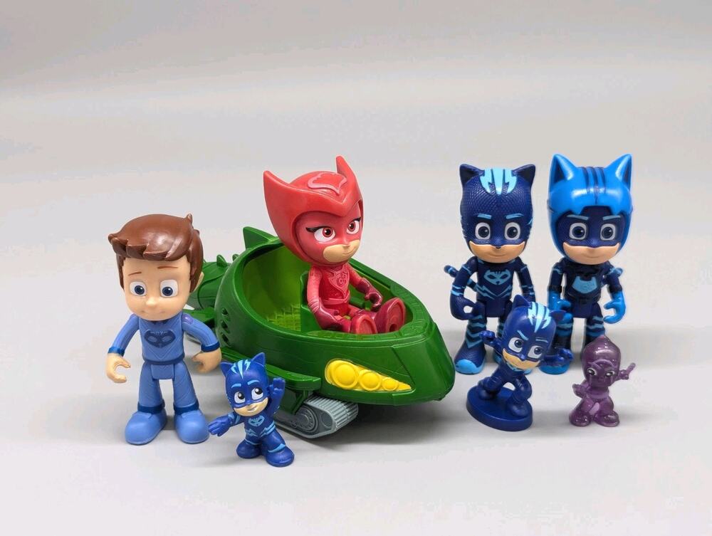 Just Play PJ Masks Gekko Glider Vehicle Mobile + Figures Lot Catboy Owlette +